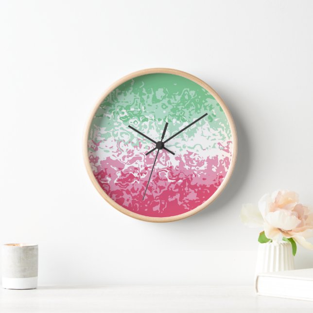 Psychedelic Groovy Abstrakt Abrosexual Pride Flag Uhr (Zuhause)