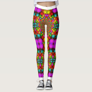 Psychedelic Groovy Colorful Crazy Leggings