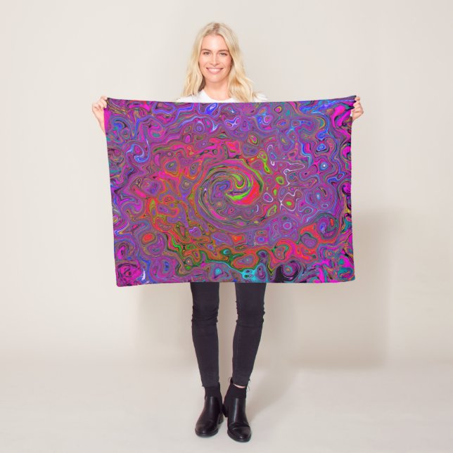 Psychedelic Groovy Magenta Retro Liquid Swirl Fleecedecke (Beispiel)
