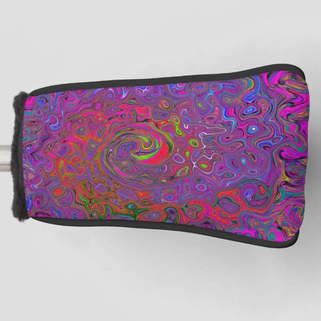 Psychedelic Groovy Magenta Retro Liquid Swirl Golf Headcover (Vorderseite)