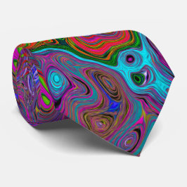 Psychedelic Groovy Magenta Retro Liquid Swirl Krawatte
