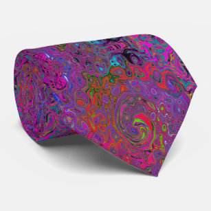 Psychedelic Groovy Magenta Retro Liquid Swirl Krawatte