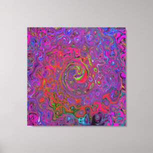 Psychedelic Groovy Magenta Retro Liquid Swirl Leinwanddruck