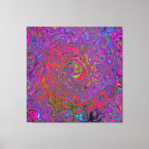Psychedelic Groovy Magenta Retro Liquid Swirl Leinwanddruck