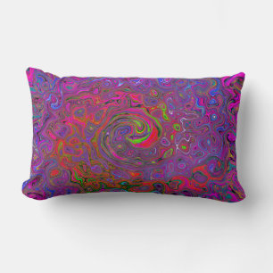 Psychedelic Groovy Magenta Retro Liquid Swirl Lendenkissen