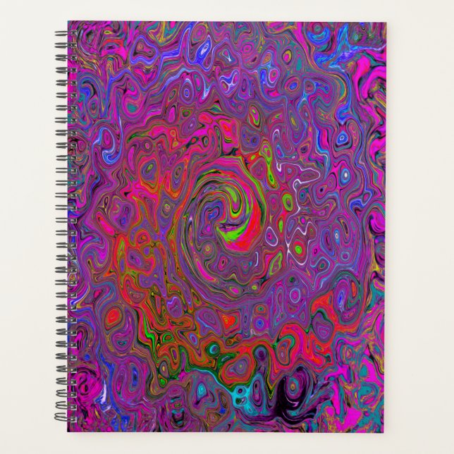 Psychedelic Groovy Magenta Retro Liquid Swirl Planer (Vorderseite)