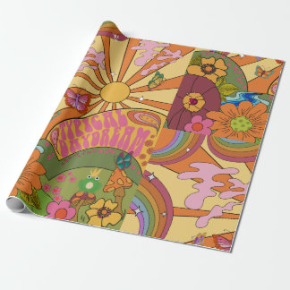 Psychedelic Groovy Retro Wrapping Paper Geschenkpapier
