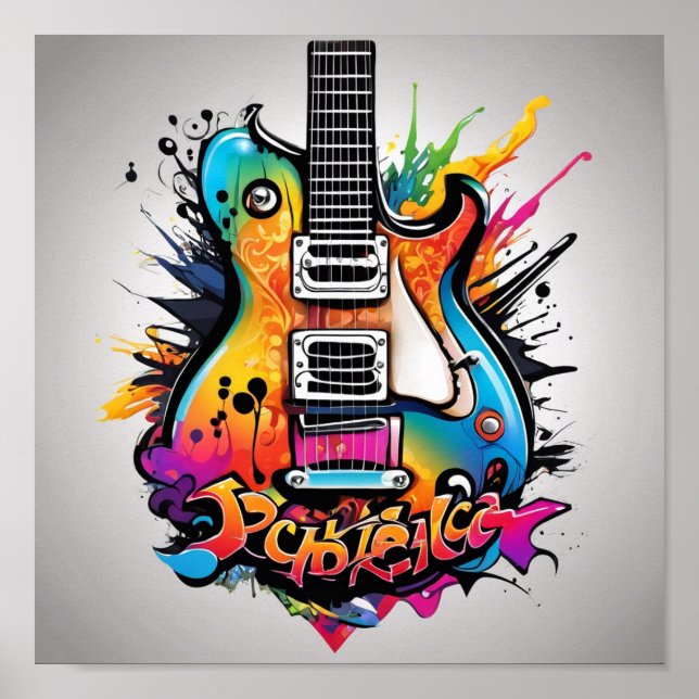 Psychedelic Guitar Poster (Vorne)
