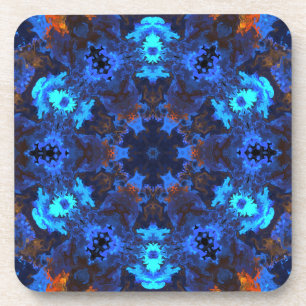 Psychedelic Hippie Blue und Orange Getränkeuntersetzer
