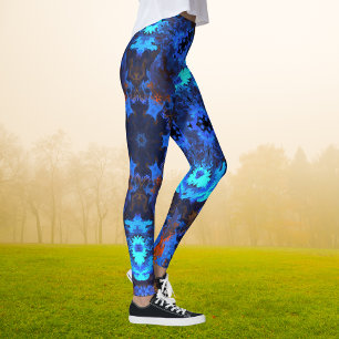 Psychedelic Hippie Blue und Orange Leggings
