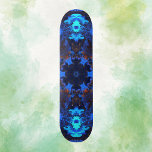 Psychedelic Hippie Blue und Orange Skateboard<br><div class="desc">Dieses psychedelische Kaleidoskop-Design ist blau und orange. Lebhafte trippige Visuals für den modernen Hippie oder für jeden,  der helle Farben Liebe!</div>