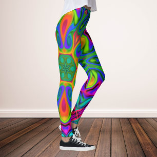 Psychedelic Hippie Blume Rainbow Leggings