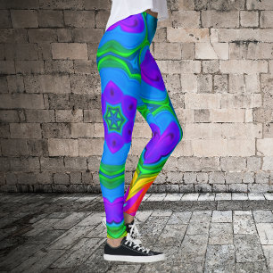 Psychedelic Hippie Blume Rainbow Leggings