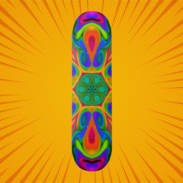 Psychedelic Hippie Blume Rainbow Skateboard (Von Creator hochgeladen)