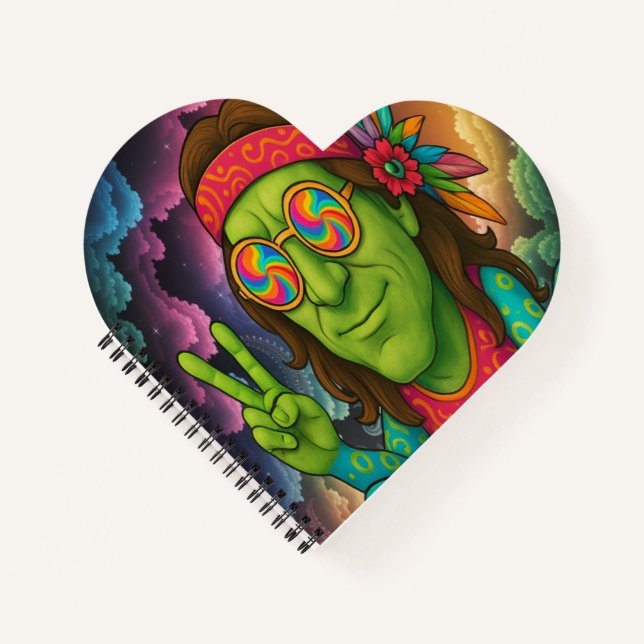 Psychedelic Hippie-Notebook Notizbuch (Vorderseite)