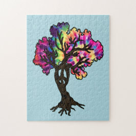 Psychedelic Hippie Peace Tree Puzzle