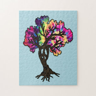 Psychedelic Hippie Peace Tree Puzzle