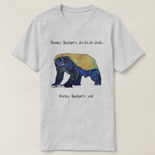 Psychedelic Honey Badger Funny Animal Art Slogan T-Shirt