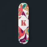 Psychedelic Illustration Name & Initial Monogram Skateboard<br><div class="desc">This fun skateboard featuring psychedelic pattern illustration,  custom name & initial would make a wonderful gift for someone,  who's into skateboarding! Easily add the desired name & initial by clicking on the persalize this template.</div>