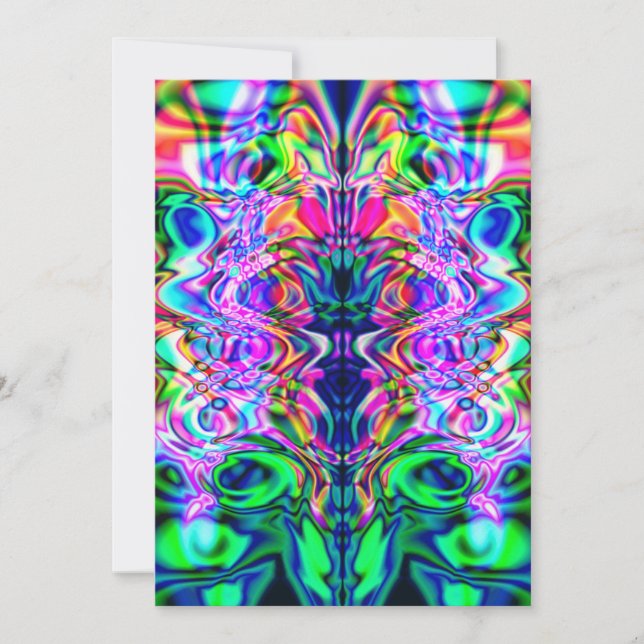 Psychedelic Iridownence Invitation Card Einladung (Vorderseite)