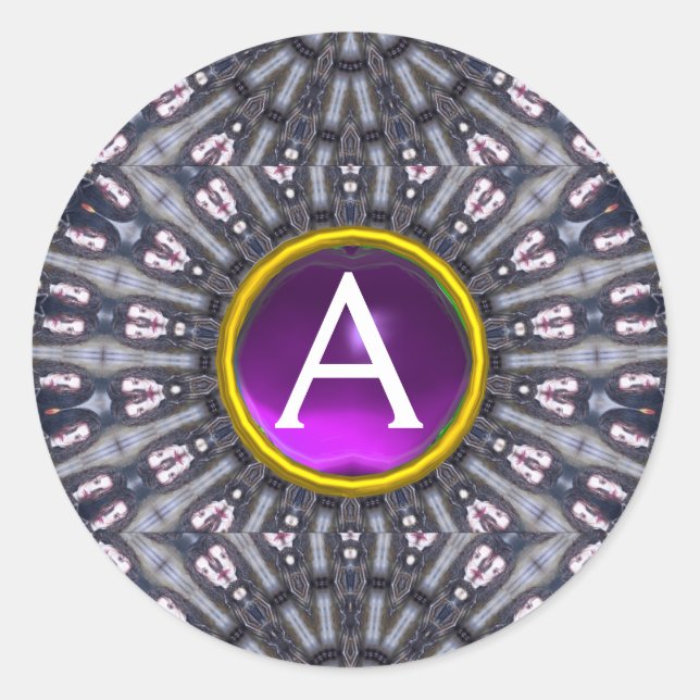 PSYCHEDELIC KALEIDOSKOP/MYSTISCHE ERINNERUNGEN Mon Runder Aufkleber (Vorderseite)