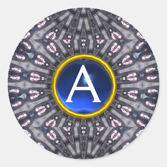 PSYCHEDELIC KALEIDOSKOP/MYSTISCHE ERINNERUNGEN Mon Runder Aufkleber (Vorderseite)