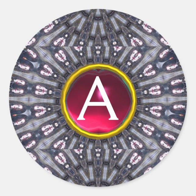 PSYCHEDELIC KALEIDOSKOP/MYSTISCHE ERINNERUNGEN Mon Runder Aufkleber (Vorderseite)