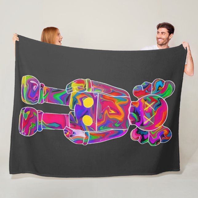 Psychedelic Kaw Fleecedecke (Beispiel)