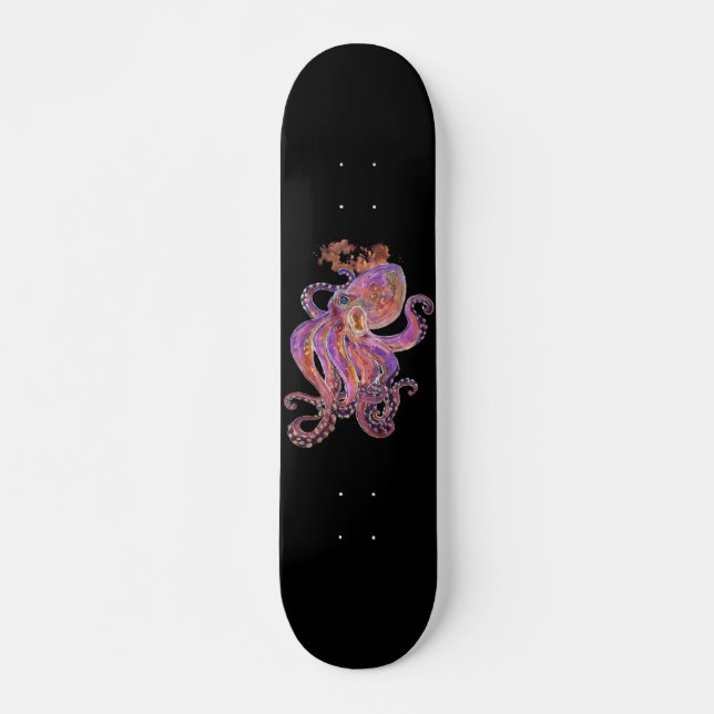 Psychedelic Lila Deep Sea Kraken Skateboard (Vorne)