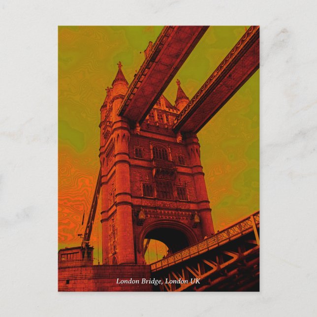 Psychedelic London Bridge Postcard Postkarte (Vorderseite)