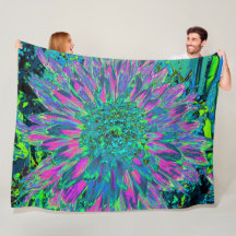Psychedelic Magenta Aqua und Lime Green Dahlia