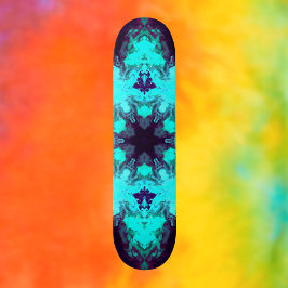 Psychedelic Mandala Blume Blau und Lila Skateboard