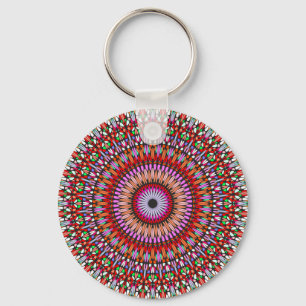 Psychedelic Mandala Blume Design-67567 Schlüsselanhänger