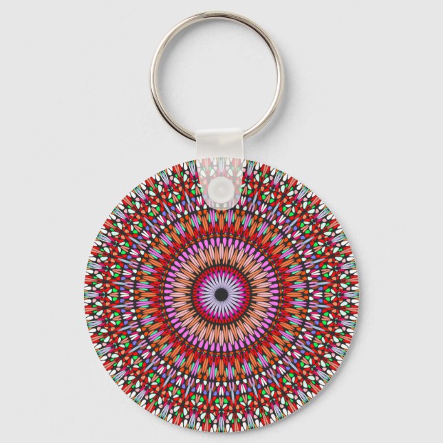 Psychedelic Mandala Blume Design-67567 Schlüsselanhänger (Vorderseite)