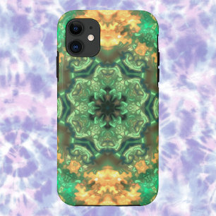 Psychedelic Mandala Blume Grün und Gelb Case-Mate iPhone Hülle