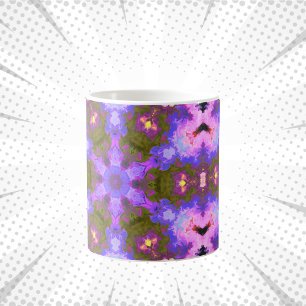 Psychedelic Mandala Blume Lila und blau Kaffeetasse
