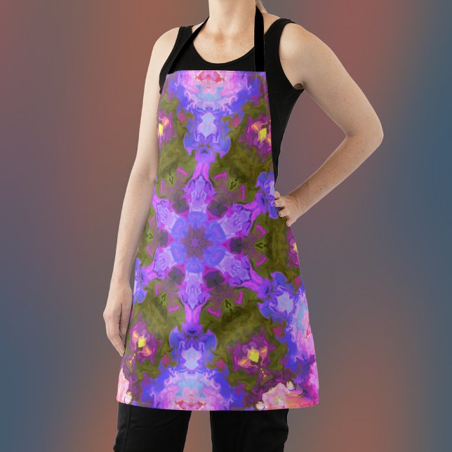 Psychedelic Mandala Blume Lila und blau Schürze (Von Creator hochgeladen)