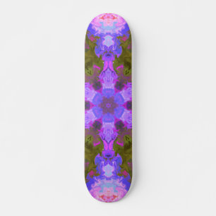 Psychedelic Mandala Blume Lila und blau Skateboard