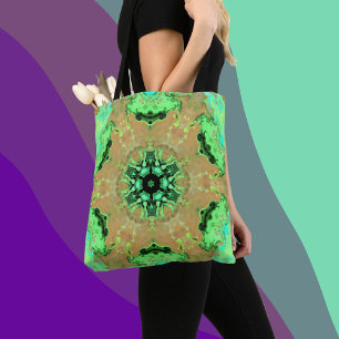 Psychedelic Mandala Blume Orange und Green