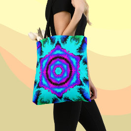 Psychedelic Mandala Blume Rosa Lila und Blau