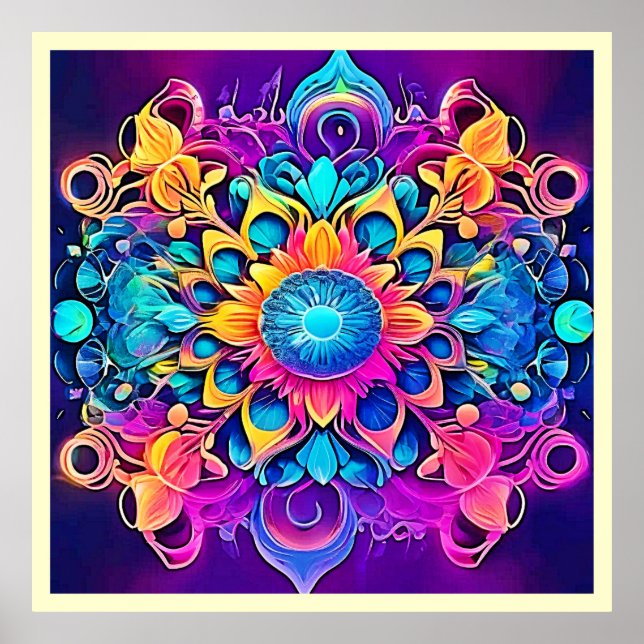 Psychedelic Mandala Design Poster (Vorne)