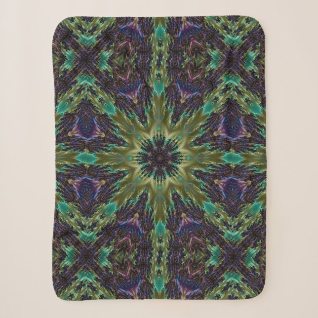 Psychedelic Mandala Retro Hippie Trippy Boho Chic Sherpadecke (Vorderseite)