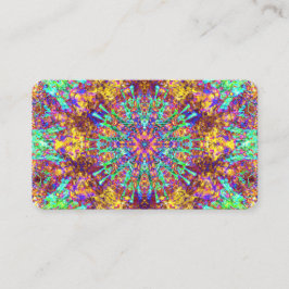 Psychedelic Mandala Trippy Hippie Color Splash Visitenkarte
