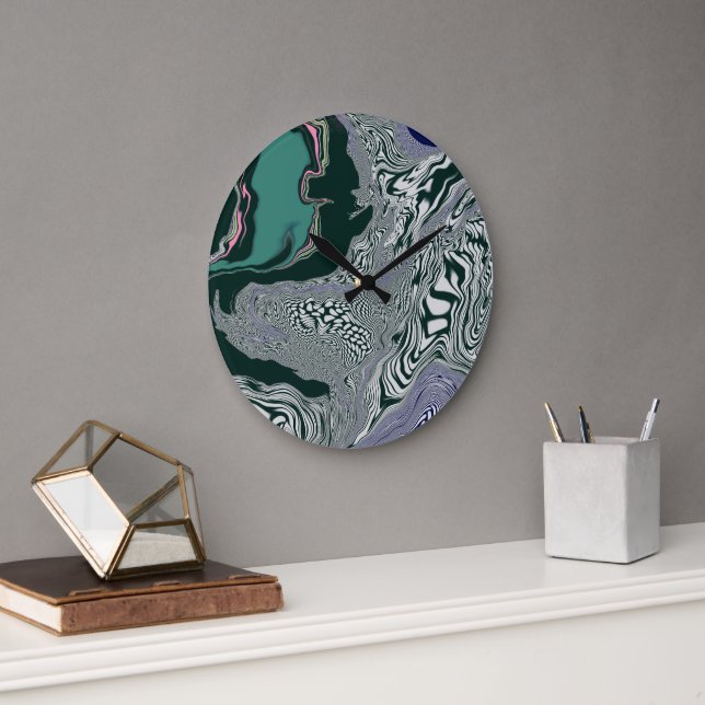 Psychedelic Marble Swirl Große Wanduhr (Büro)
