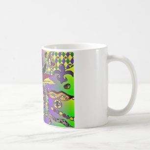 Psychedelic Mardi Gras Feather Masken Geschenke Ap Kaffeetasse