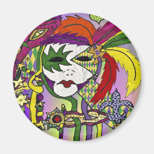 Psychedelic Mardi Gras Feather Masken Geschenke Ap Magnet