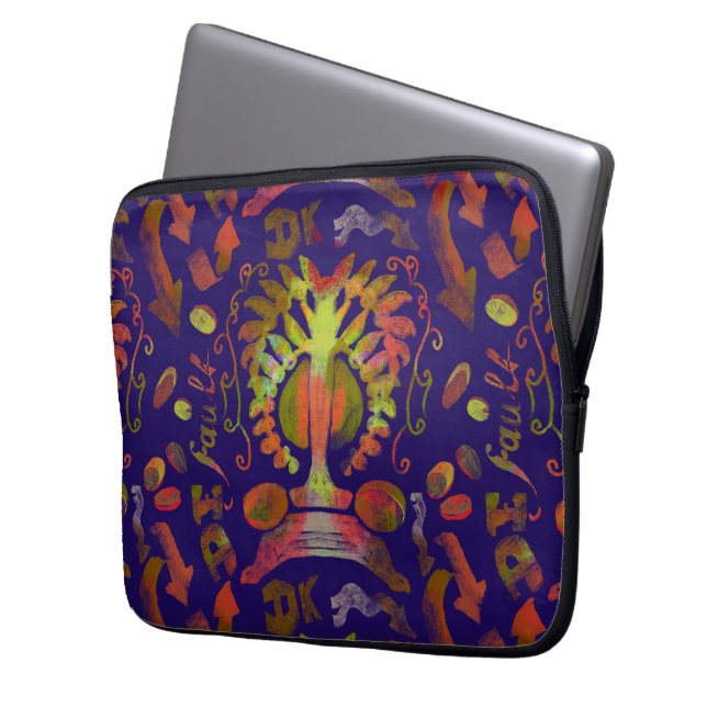 Psychedelic Mirror Symmetrie Abstrakte Kunst Laptopschutzhülle (Vorderseite Links)