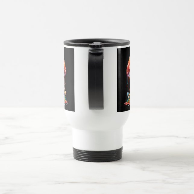 Psychedelic Mushroom Illustration Reisebecher (Henkel)