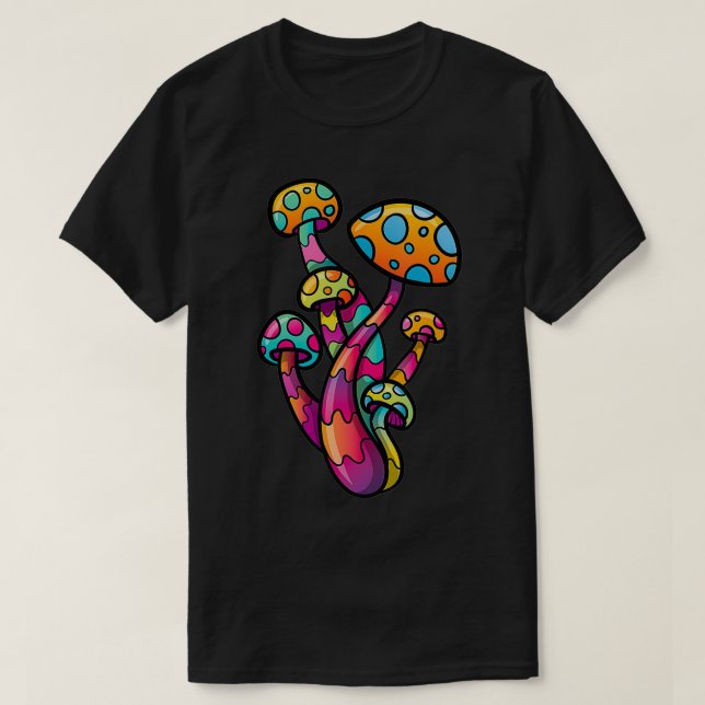 Psychedelic Mushroom Lover Trance House Rave Party T-Shirt (Design vorne)