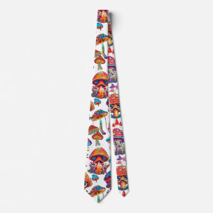 Psychedelic Mushroom Pattern 3D Krawatte